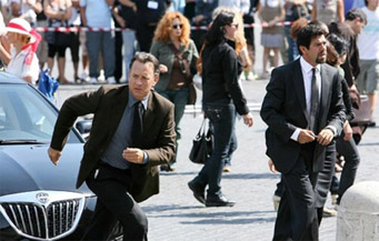 Tom Hanks tried to flee from the set several times but security kept bringing him back.