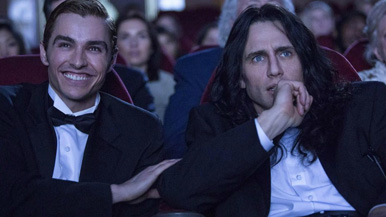 Dave Franco and Lestat enjoy a night out at the movies.