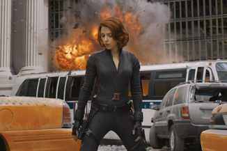 Black Widow has a contemplative moment amidst the destruction.