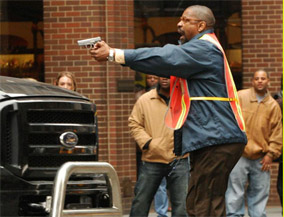 Denzel embraces the Grand Theft Auto lifestyle.